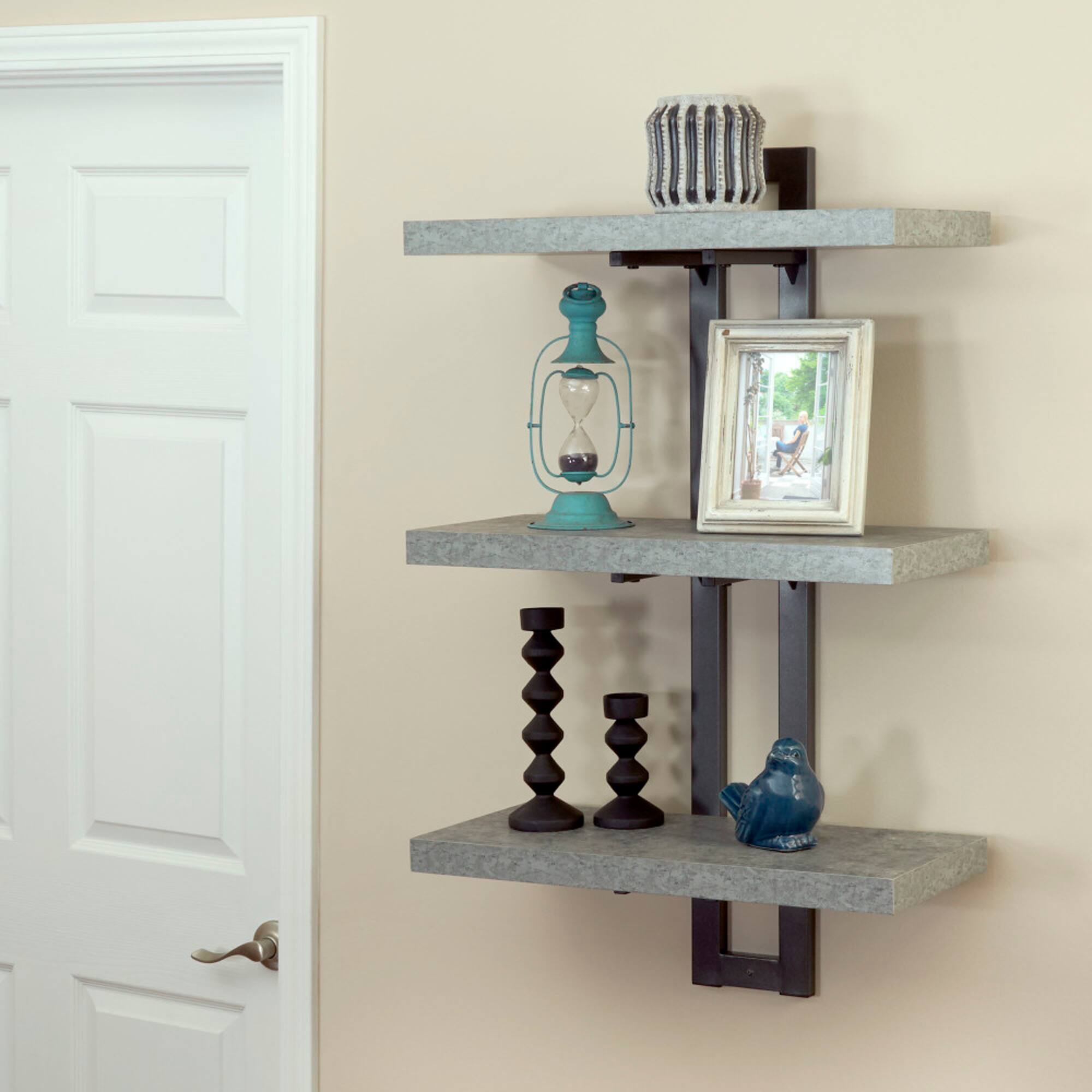 Household Essentials Jamestown 3-Tier Wall Shelf